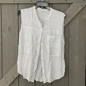 Sleeveless Striped Blouse